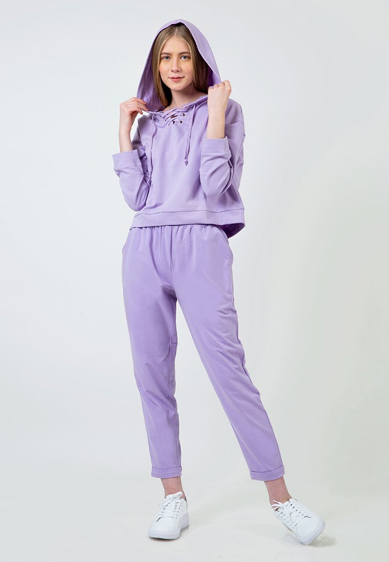 Lilac Hoodie with lacing