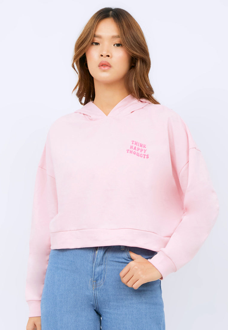 Embroidered Crop Hoodie