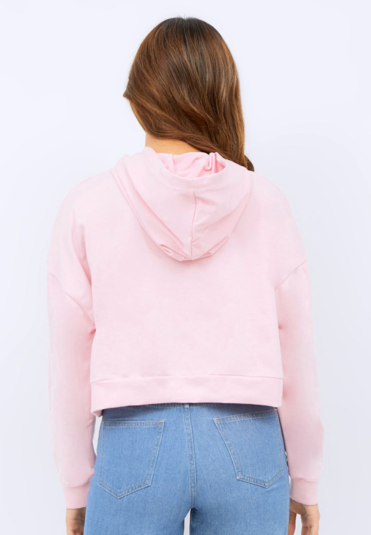 Embroidered Crop Hoodie