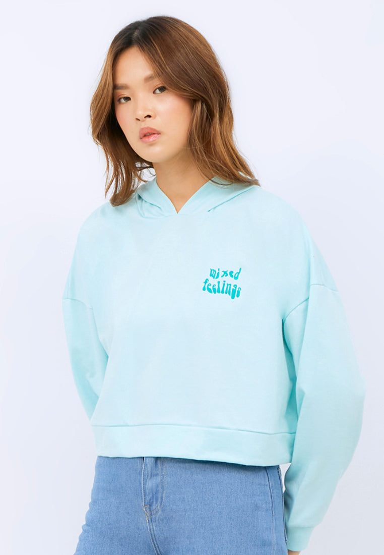 Embroidered Crop Hoodie