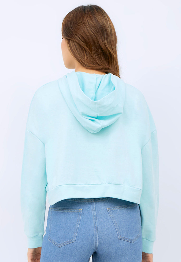 Embroidered Crop Hoodie