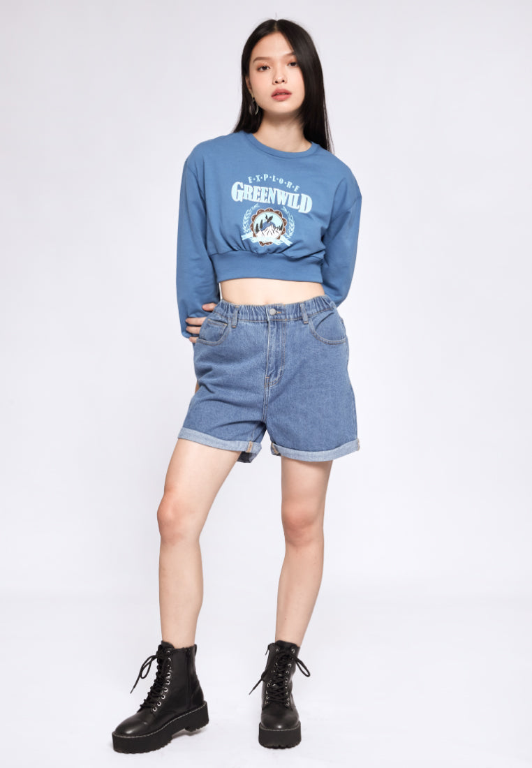 Long Sleeve Corset Sweatshirt