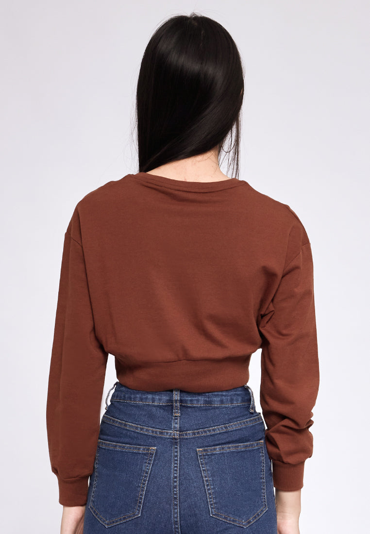 Long Sleeve Corset Sweatshirt