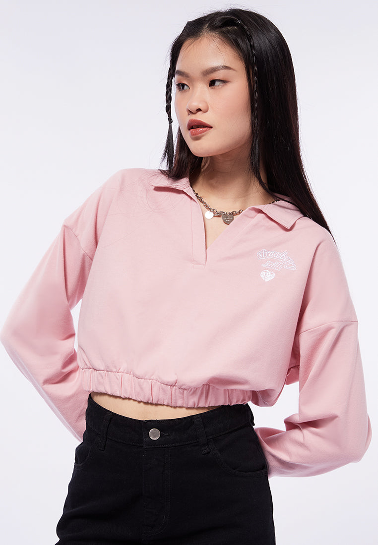 Collared Crop Sweatshirt