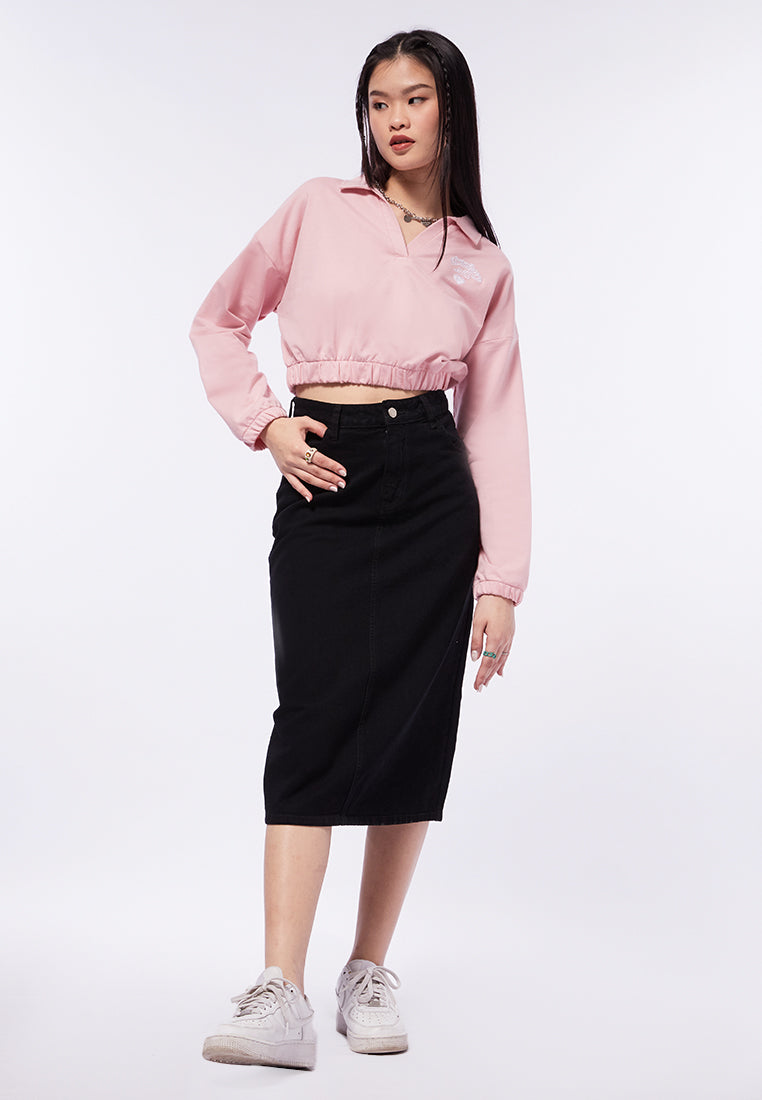 Collared Crop Sweatshirt