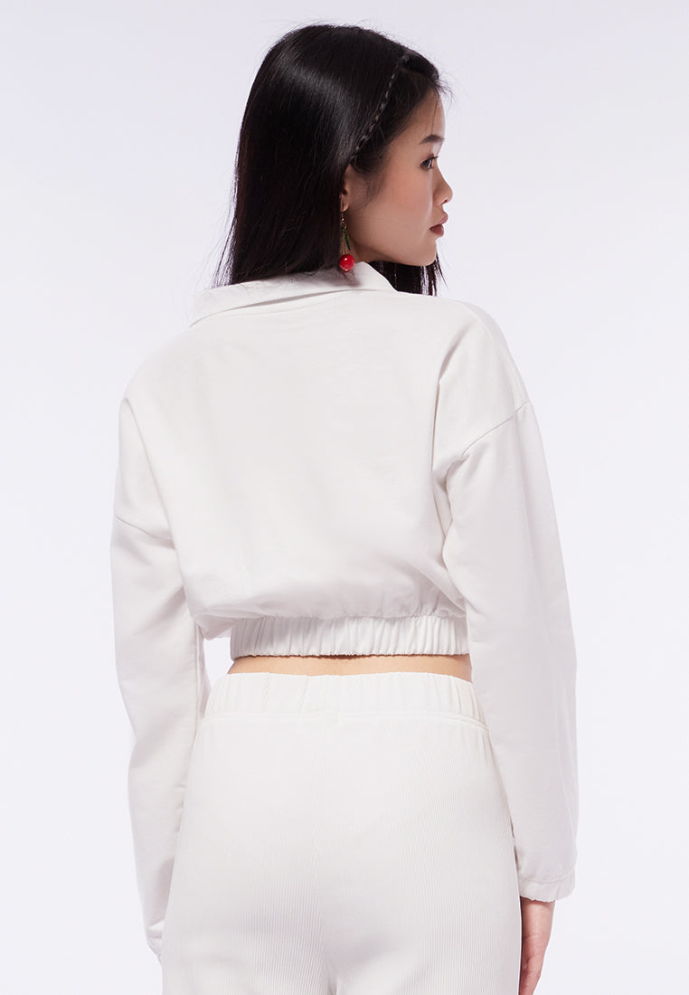 Collared Crop Sweatshirt