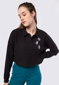 Long Sleeve Polo Crop Top