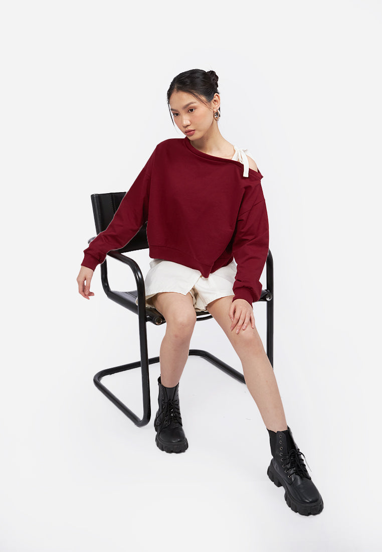 Strap Off Shoulder Sweatshirt