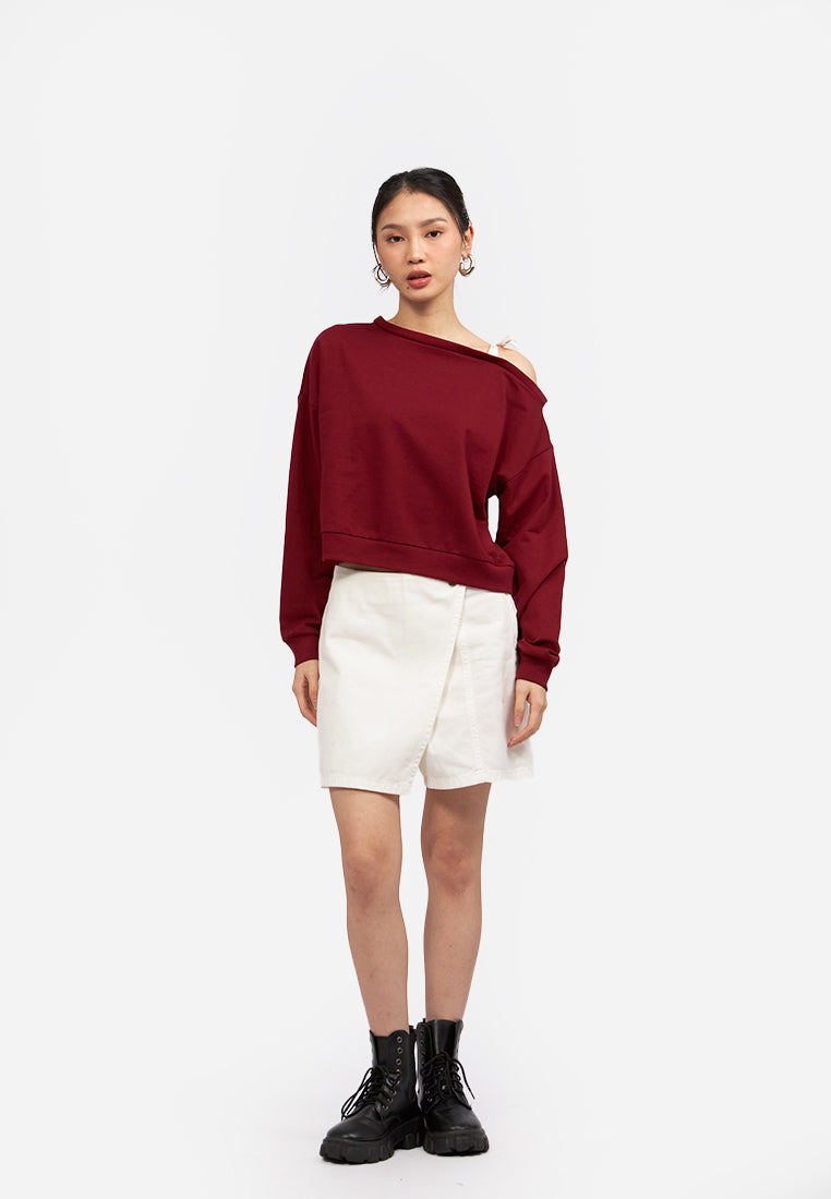 Strap Off Shoulder Sweatshirt