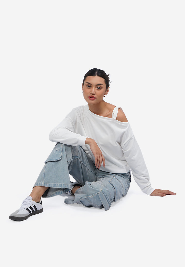 Strap Off Shoulder Sweatshirt