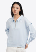 Half Zip Contrast Stitch Sweatshirt