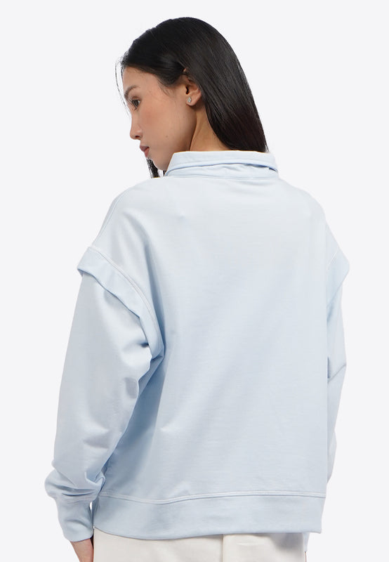 Half Zip Contrast Stitch Sweatshirt