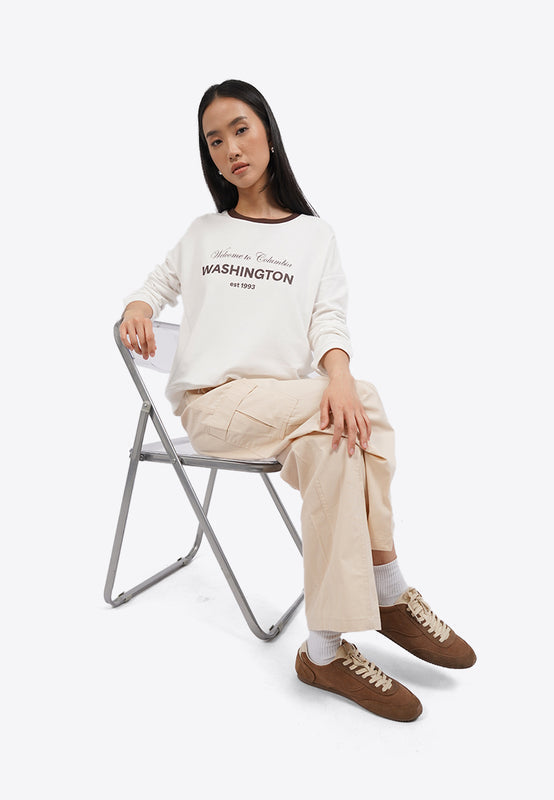 Contrast Rib Long Sleeve Sweatshirt