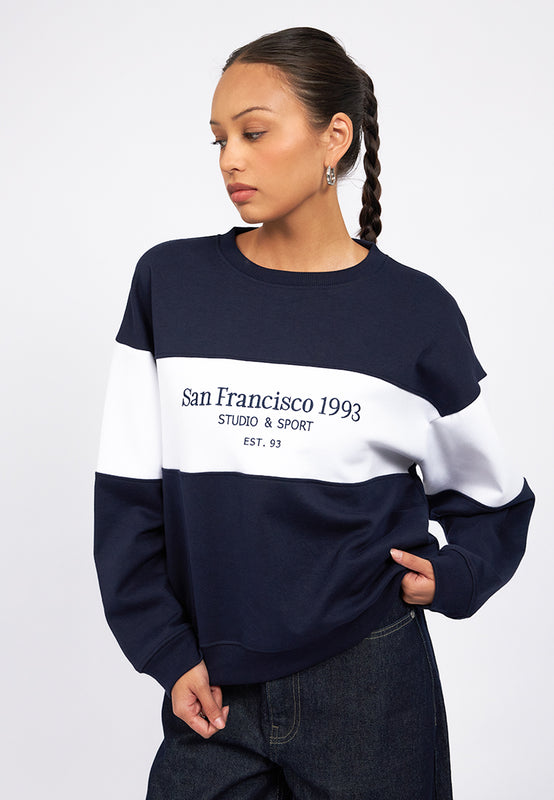 Oversized Colorblock Sweatshirt