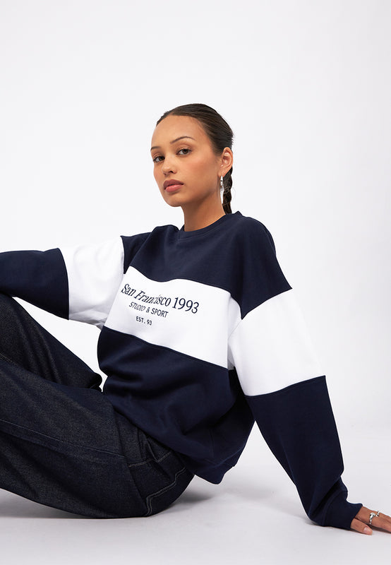 Oversized Colorblock Sweatshirt