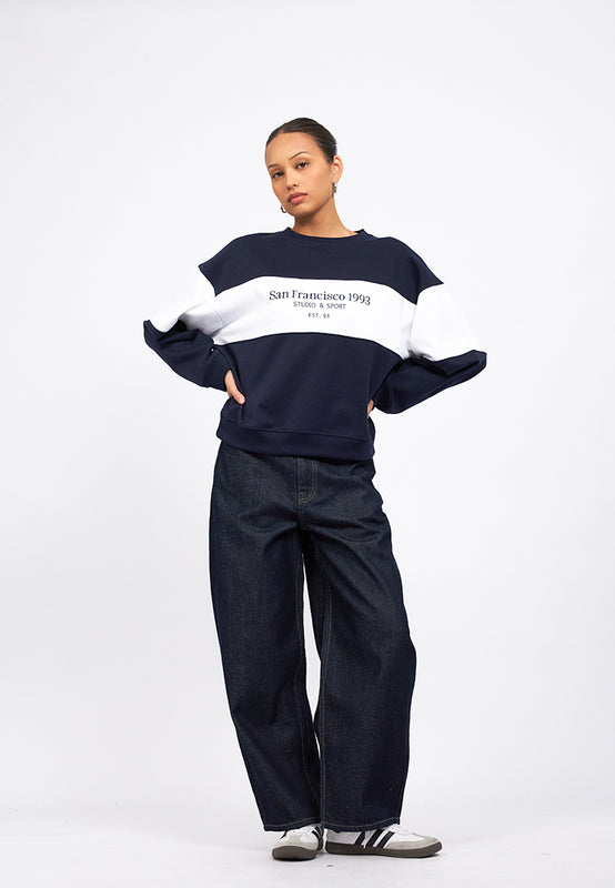 Oversized Colorblock Sweatshirt