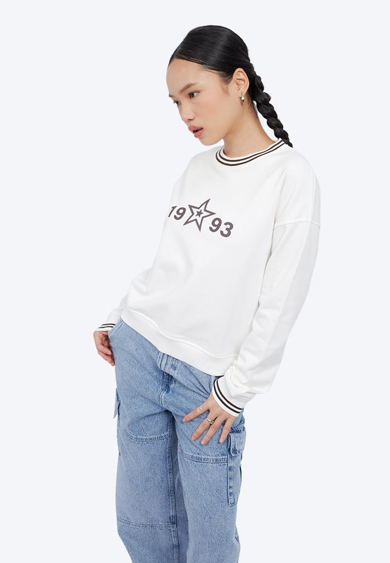 Sweatshirt with Stripes Round Neck