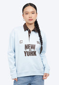 Oversized Graphic Collar Sweatshirt
