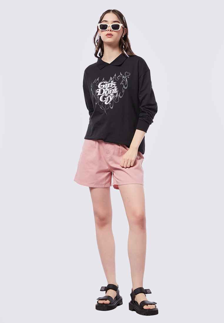 Graphic Polo Sweatshirt