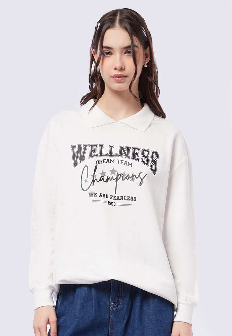 Graphic Polo Sweatshirt