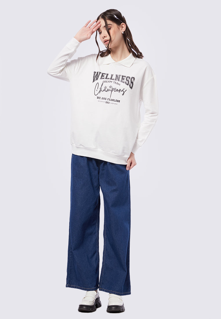 Graphic Polo Sweatshirt
