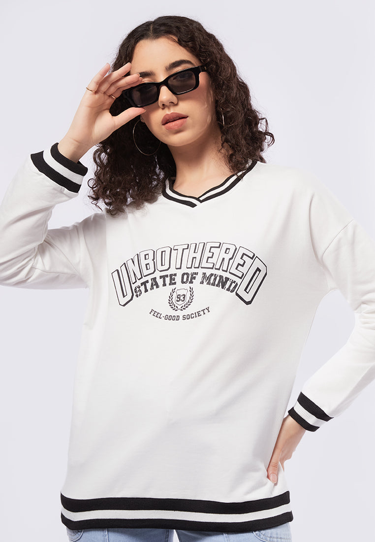 V-Neck Graphic Sweatshirt