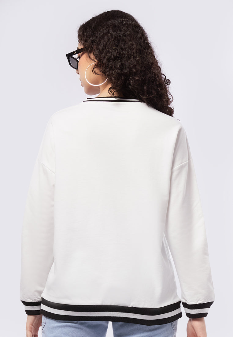 V-Neck Graphic Sweatshirt