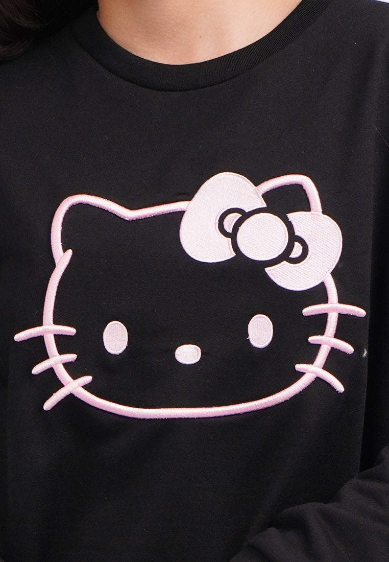 Hello Kitty Oversized Sweatshirt Black