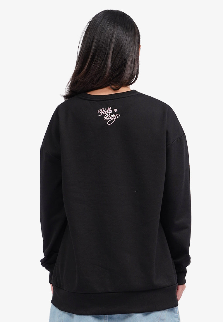 Hello Kitty Oversized Sweatshirt Black
