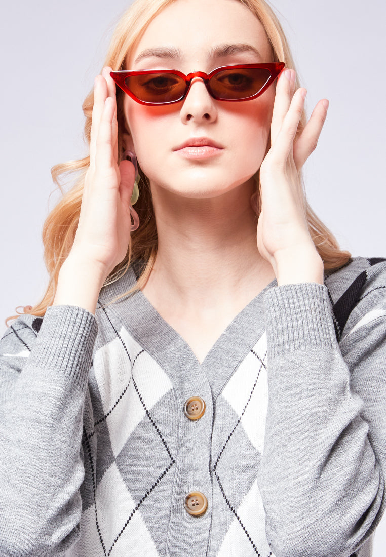 Long Sleeve Argyle Cardigan