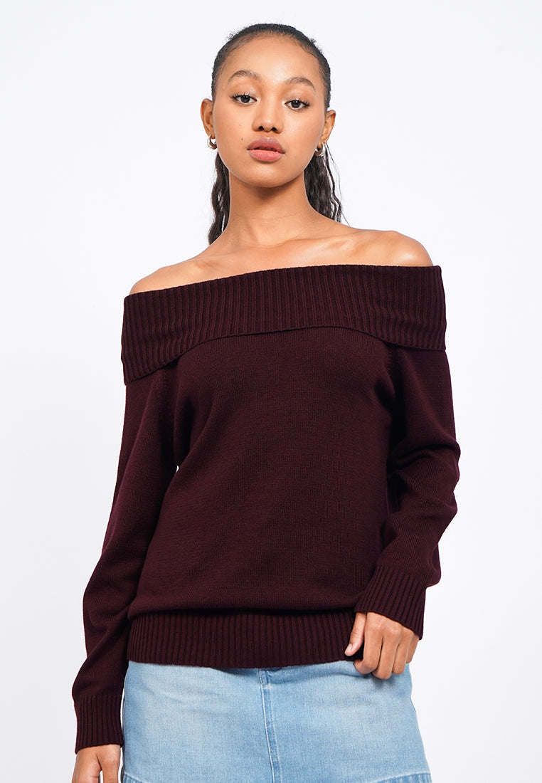 Long Sleeve Off Shoulder Sweater