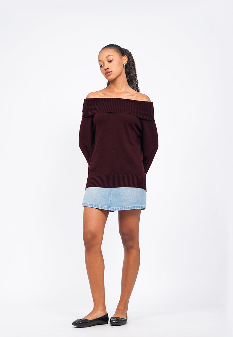 Long Sleeve Off Shoulder Sweater