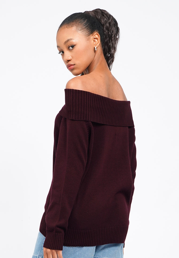 Long Sleeve Off Shoulder Sweater