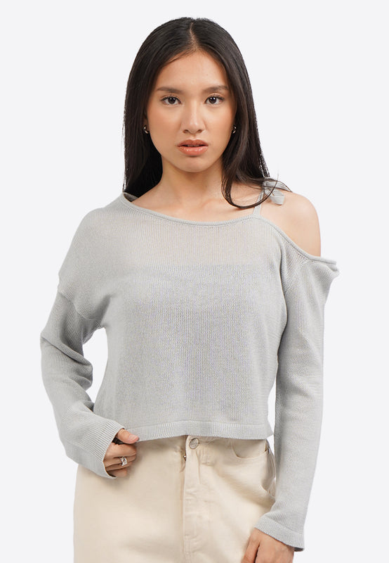 One Shoulder Long Sleeve Jumper