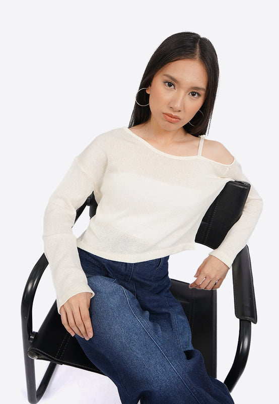 One Shoulder Long Sleeve Jumper