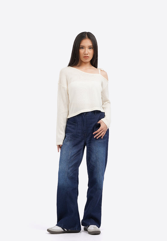 One Shoulder Long Sleeve Jumper