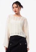 Distressed Long Sleeve Sweater