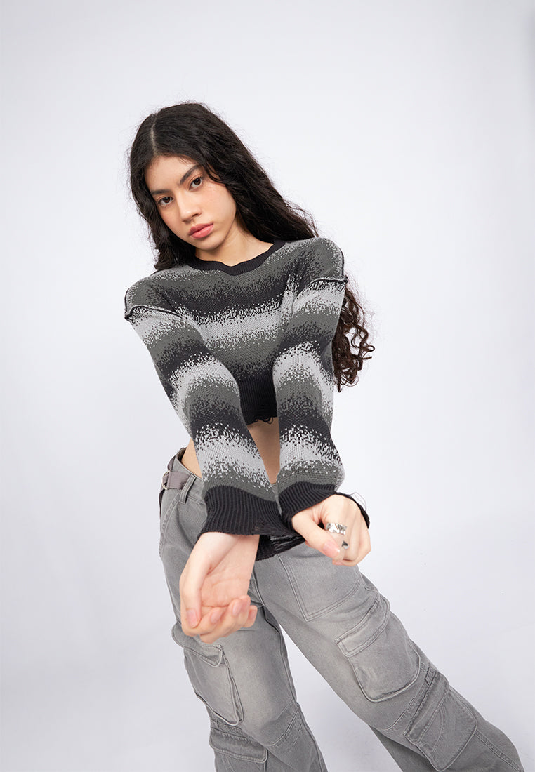 Stripes Crop Knit Sweater