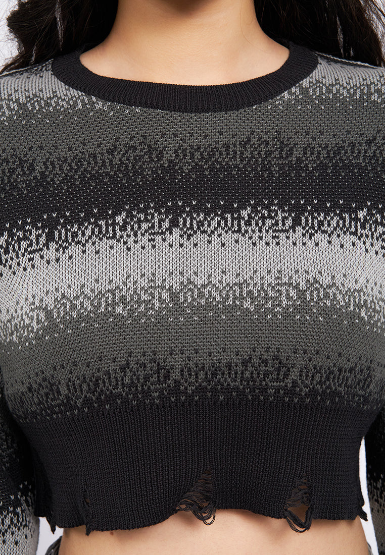 Stripes Crop Knit Sweater