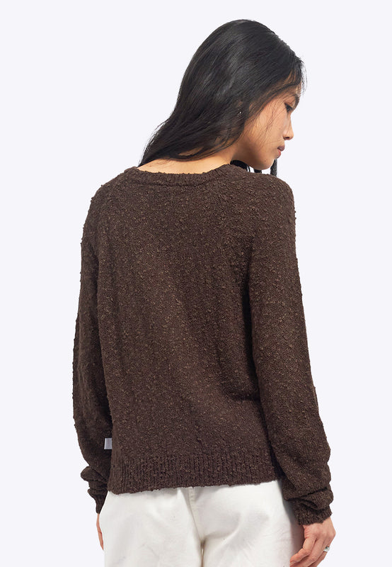 Textured Long Sleeve Raglan Sweater