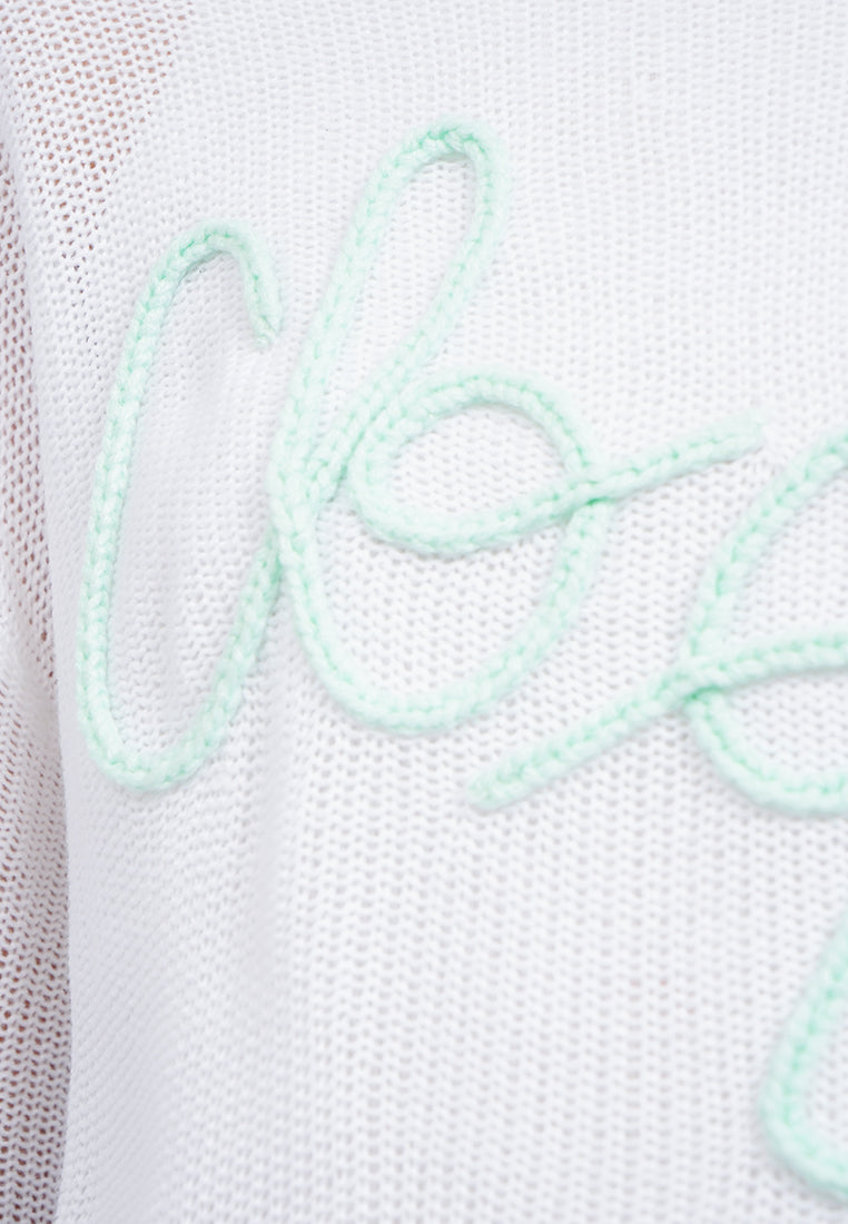 Braided Logo See Through Sweater
