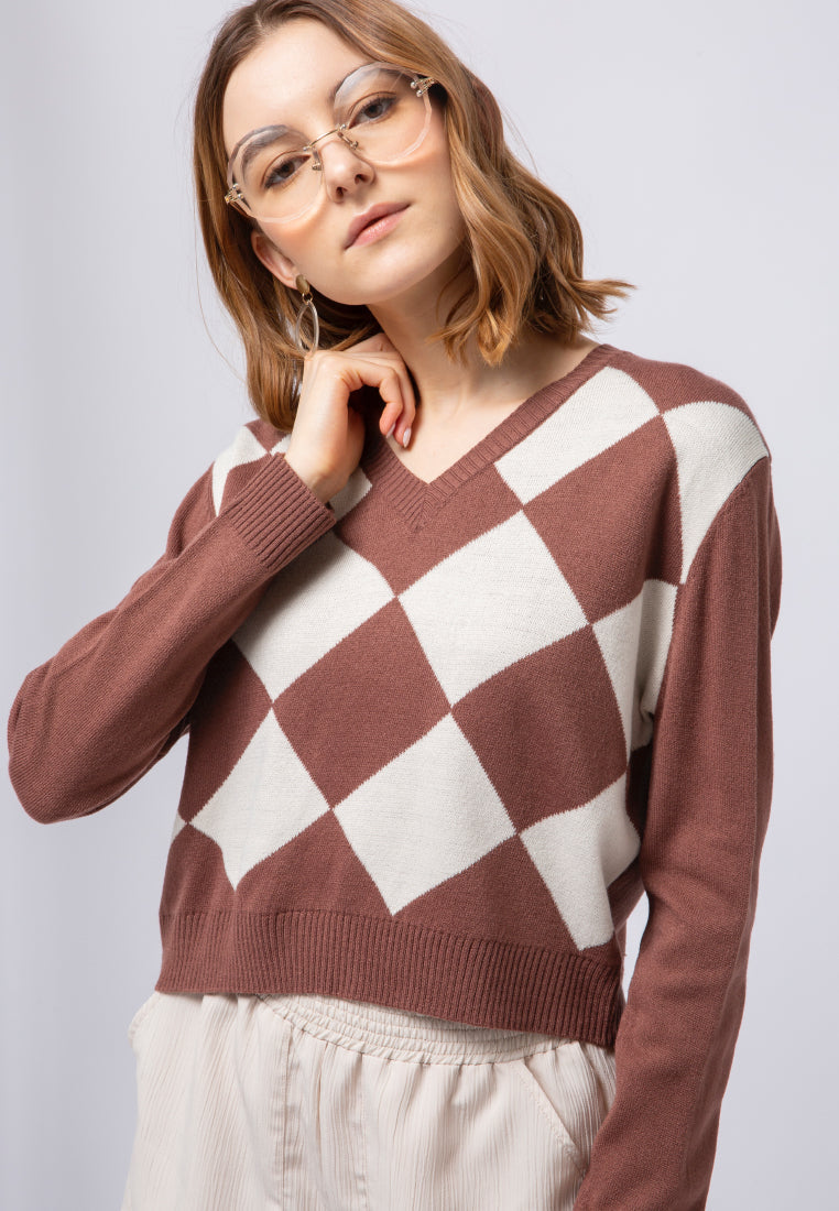 Patterned Loose Sweater