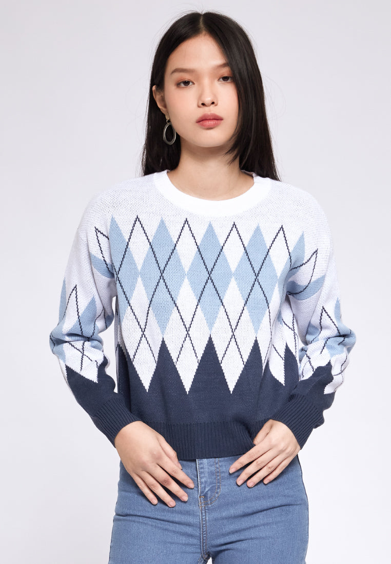 Argyle Long Sleeve Sweater