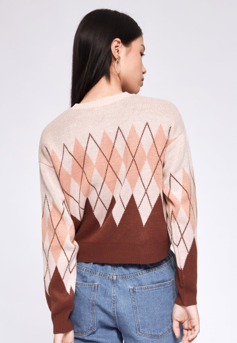Argyle Long Sleeve Sweater
