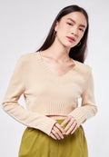 Cropped V-Neck Sweater