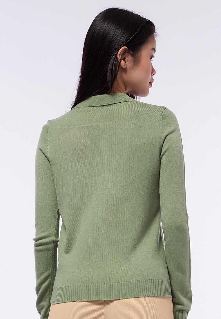 Soft Knit Long Sleeve Polo Shirt
