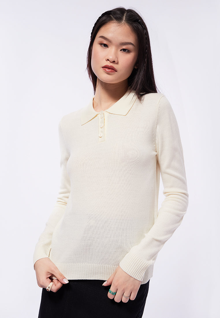 Soft Knit Long Sleeve Polo Shirt