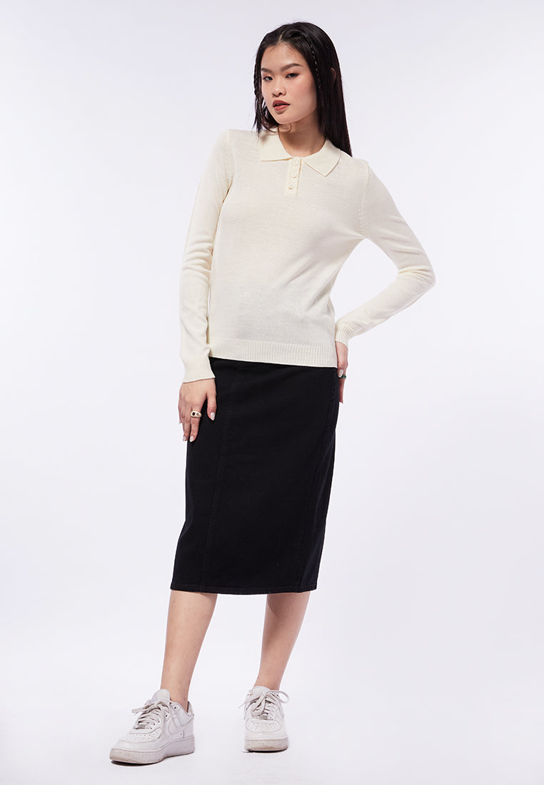 Soft Knit Long Sleeve Polo Shirt