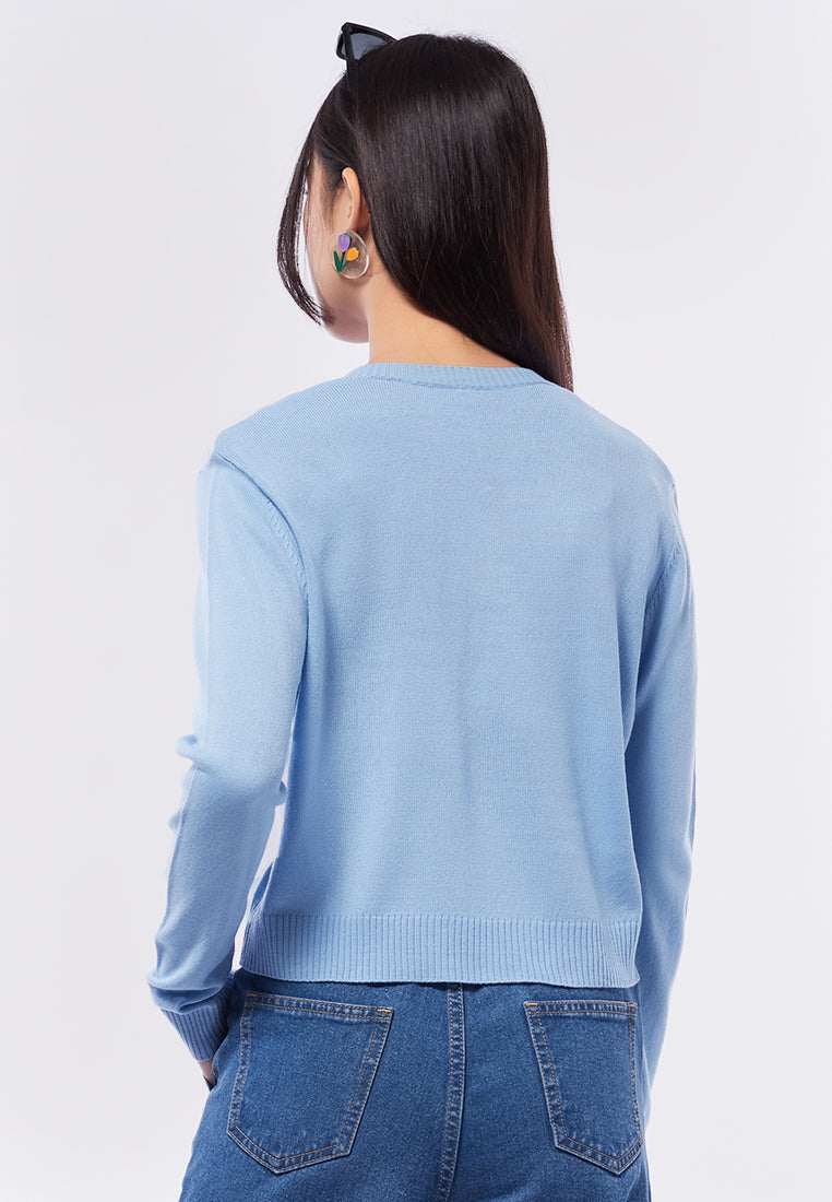 Printed Long Sleeve Sweater