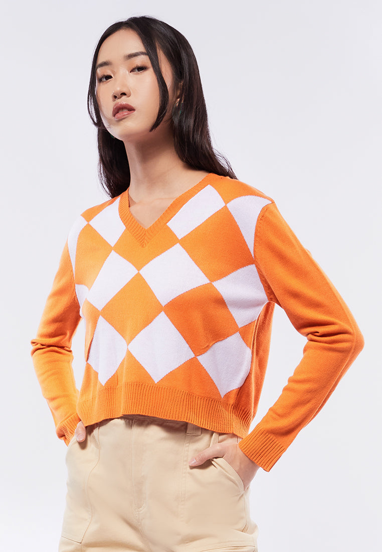 Printed Long Sleeve Sweater